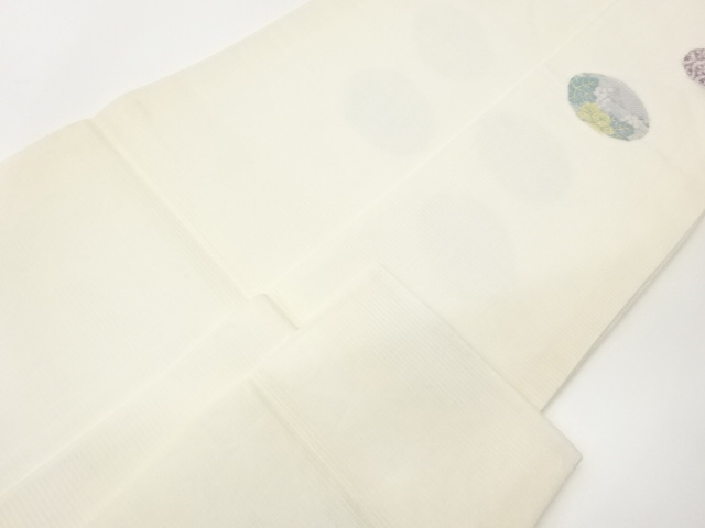  千鳥・梅・兎・葡萄模様織出し夏用名古屋帯